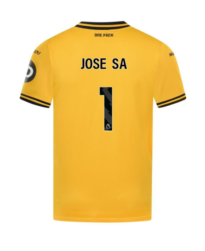 Jose Sa's 2024-2025 Home Jersey for Wolverhampton Wanderers, Version 1