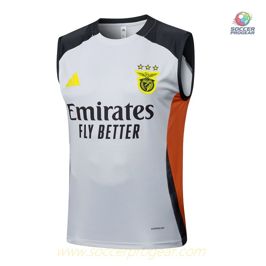 Benfica 2024-2025 Season White Black Short Tank Top