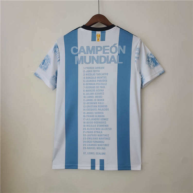 Argentina 2022 Champion Commemorative Soccer Jersey Football Shirt -
