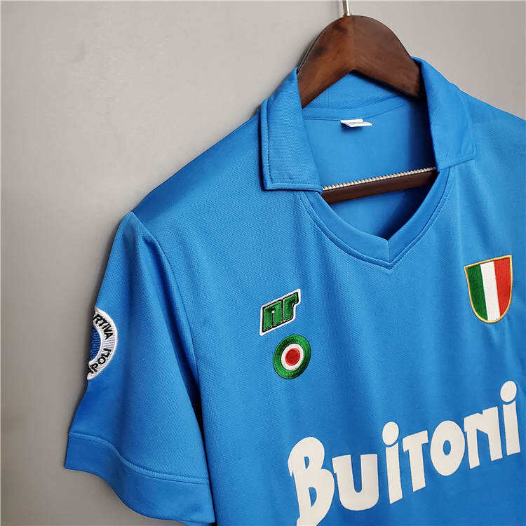 8788 Napoli Retro Football Shirt Home Blue Soccer Shirt - Official