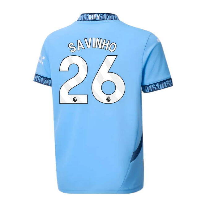 Replica Football Man City Home Shirt Kids Savinho #26 Match Qualit...