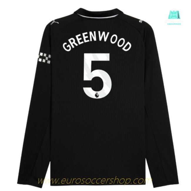 2025-2026 Man City Long Sleeve Away Shirt (Greenwood 5)