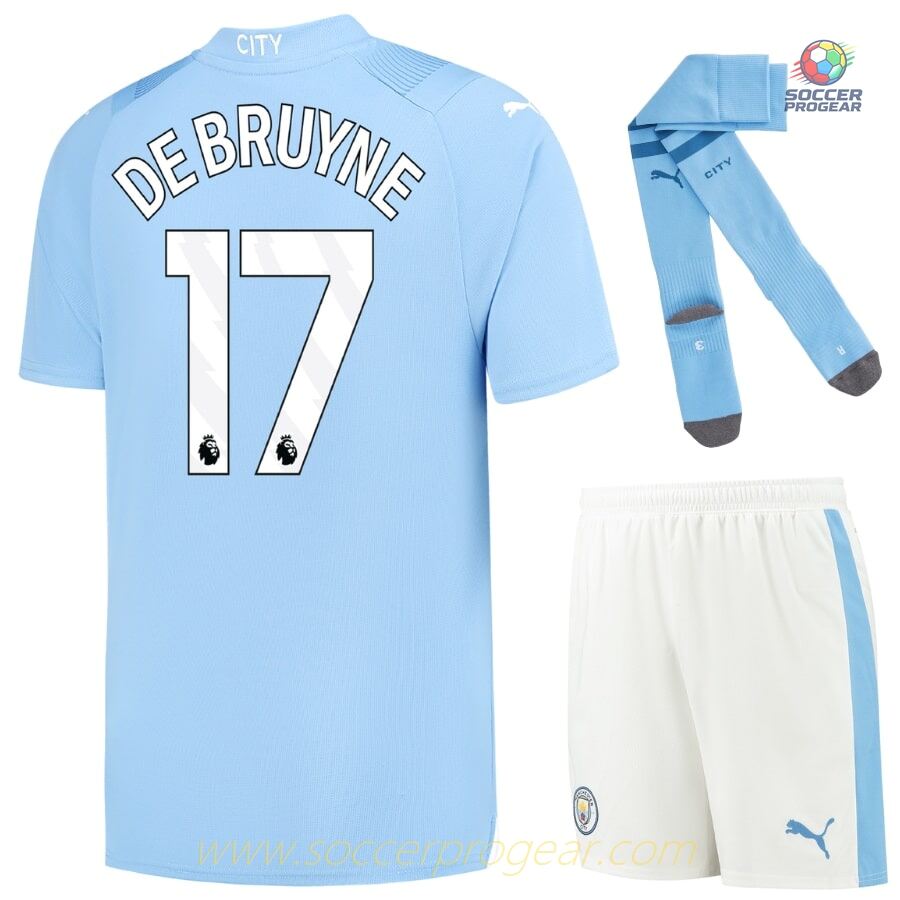 MANCHESTER CITY HOME 2023 2024 K. DE BRUYNE CHILDREN'S KIT JERSEY