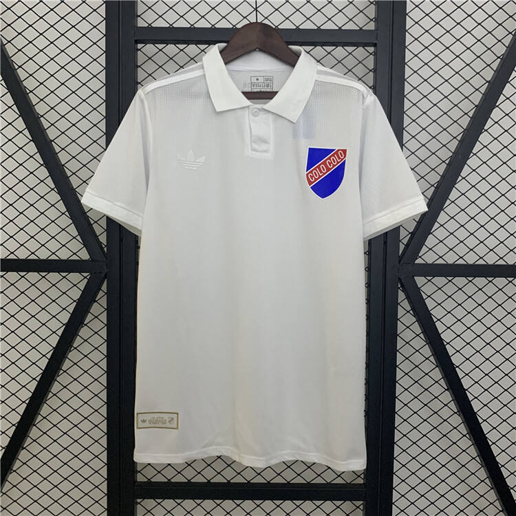 2526 Colo-Colo 100th Anniversary White Polo Shirt - Official Replica