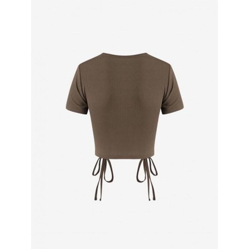 Ribbed Cinched Baby Tee EV2798