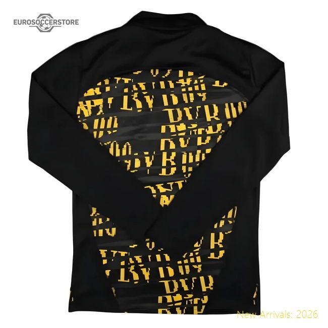 Official 2024-2025 Borussia Dortmund Prematch 1/4 Zip Top (Black)