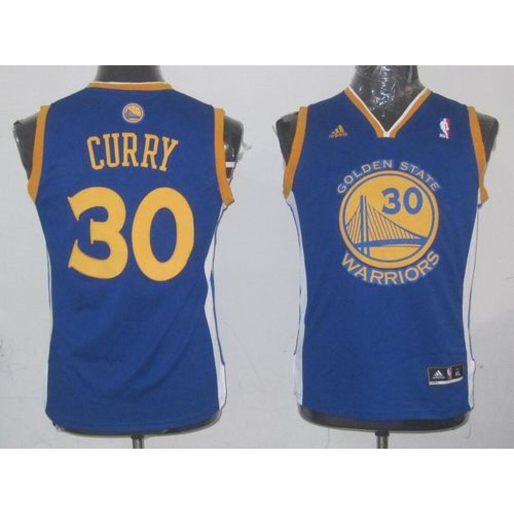 Authentic Stephen Curry30 Blue Jersey - - Basketball Fan Gear