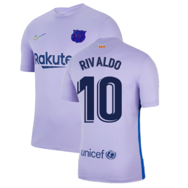 2021-2022 Camiseta Barcelona Visitante Niños - Auténtica - Rivaldo 10