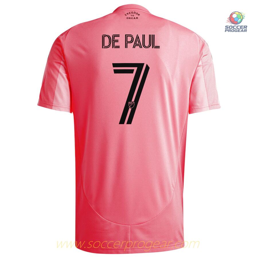 Inter Miami 2025-2026 Season Home Soccer Football Shirt De Paul