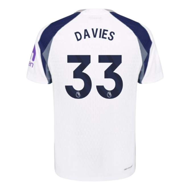 Men's 2025-2026 Tottenham Hotspur Authentic Home Shirt (Davies 33)