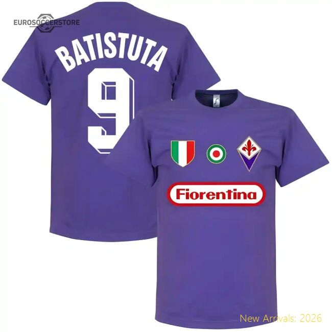 Premium-grade Fiorentina Fc Batistuta 9 Team Tee - Purple