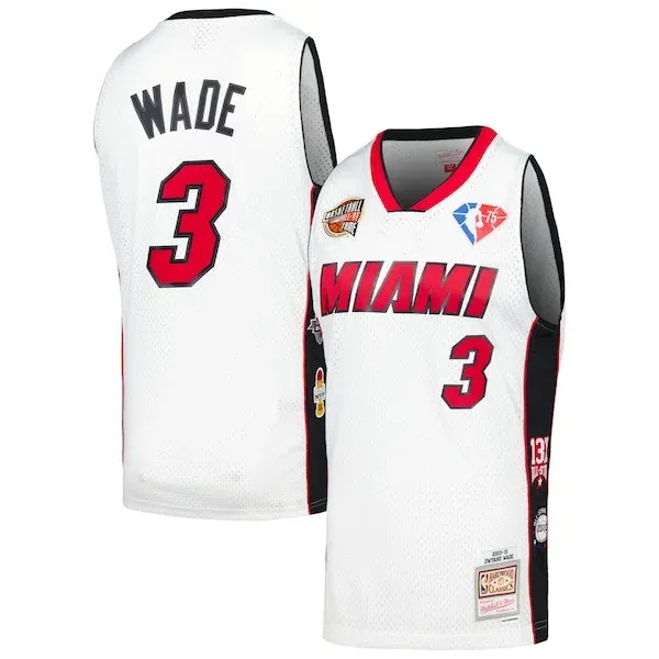 Dwyane Wade MIA Professional Swingman Jersey - White - Fan Favorite