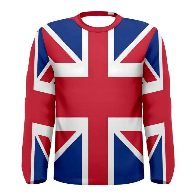 Great Britain Flag Long Sleeve Sublimated Sports Jersey
