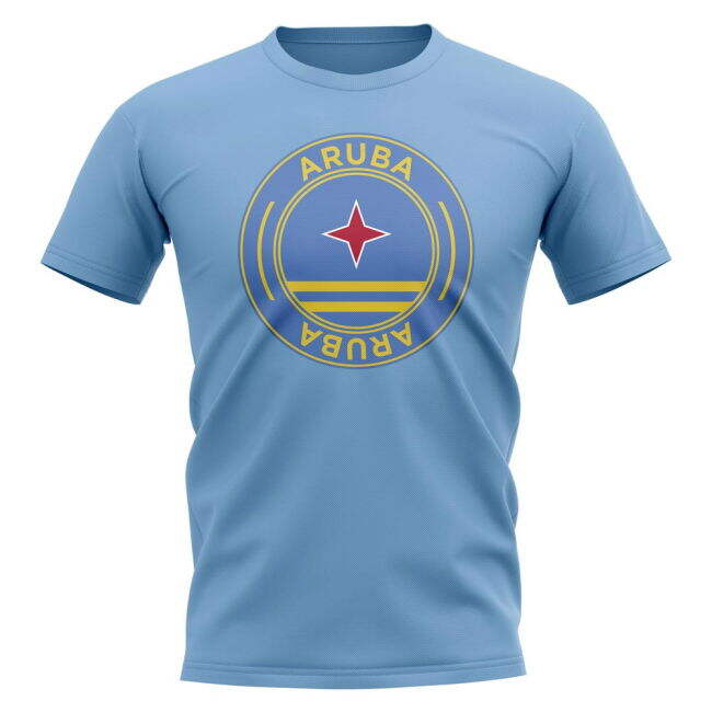Premium-Quality Aruba Football Badge T-Shirt (Sky) Limited-Edition
