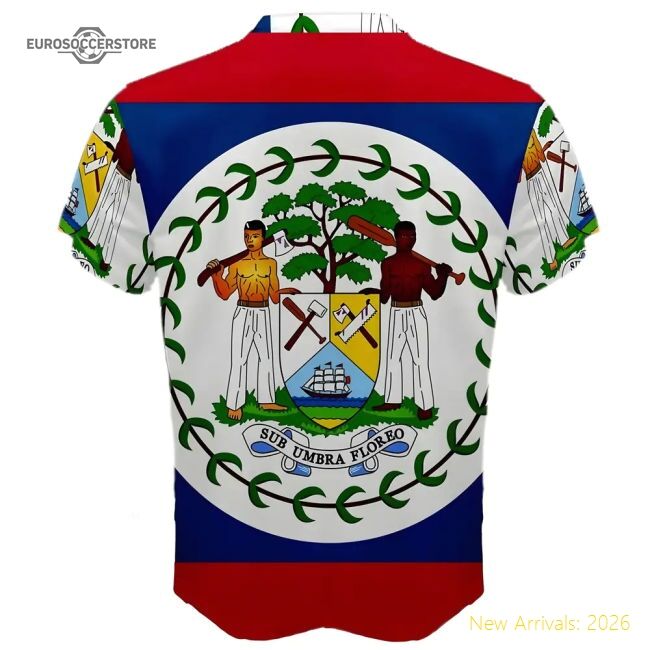 Excellent Belize Coat Of Arms Sublimated Sports Jersey - Supporter Edition