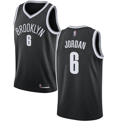 Nike Brooklyn Nets #6 DeAndre Jordan Black Youth NBA Swingman Icon Edition Jersey Youth