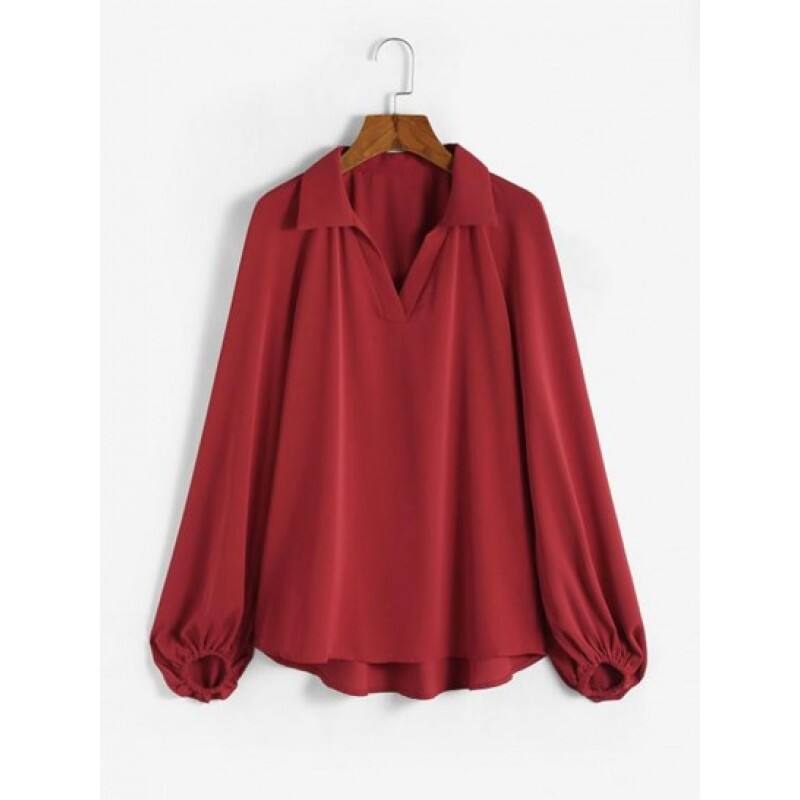 Notched Collared Solid Top GV4684