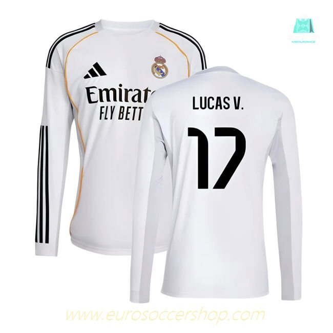 2025-2026 Real Madrid Long Sleeve Home Shirt (Lucas V. 17)