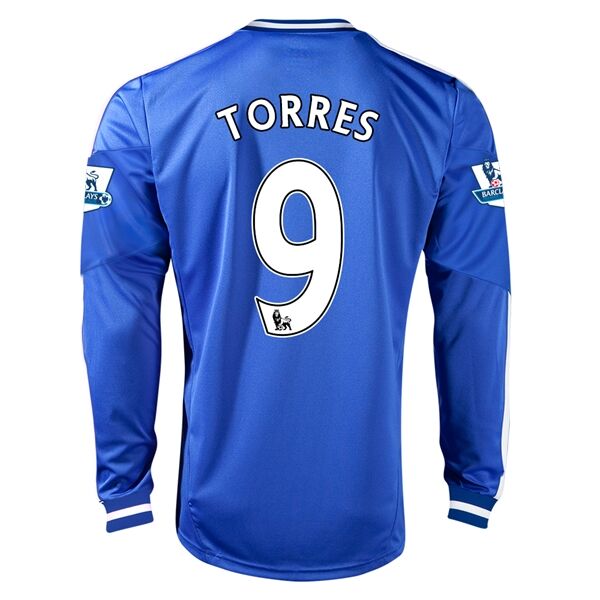 13-14 Chelsea 9 TORRES Home Long Sleeve Jersey Shirt - Official