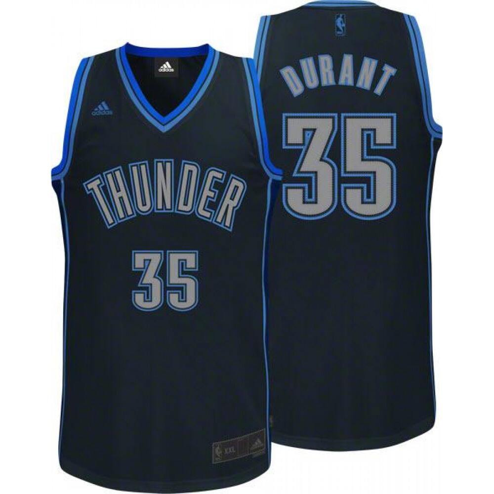 Thunder #35 Kevin Durant Black Graystone Fashion Stitched NBA Jersey