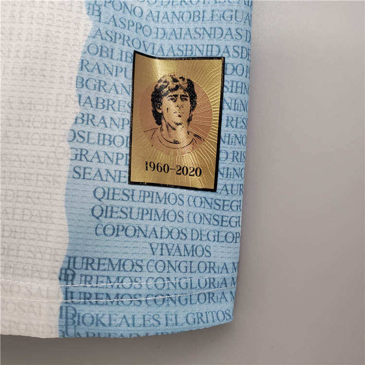 2021 Argentina Maradona Commemorative Edition White Soccer Jersey