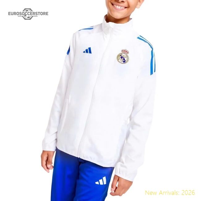 Luxury 2025-2026 Real Madrid Eu Presentation Jacket (white) - Kids