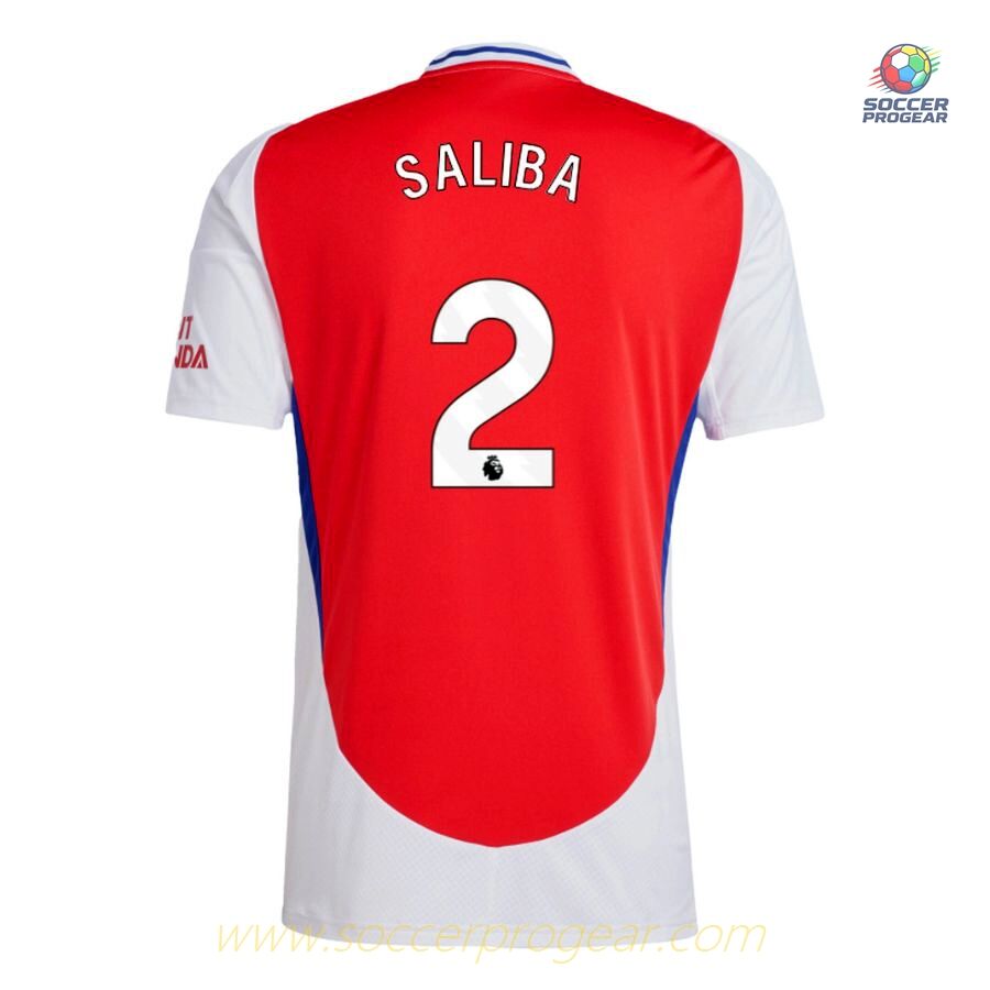 Arsenal Home Football Team Jersey 2024-2025 Season Saliba