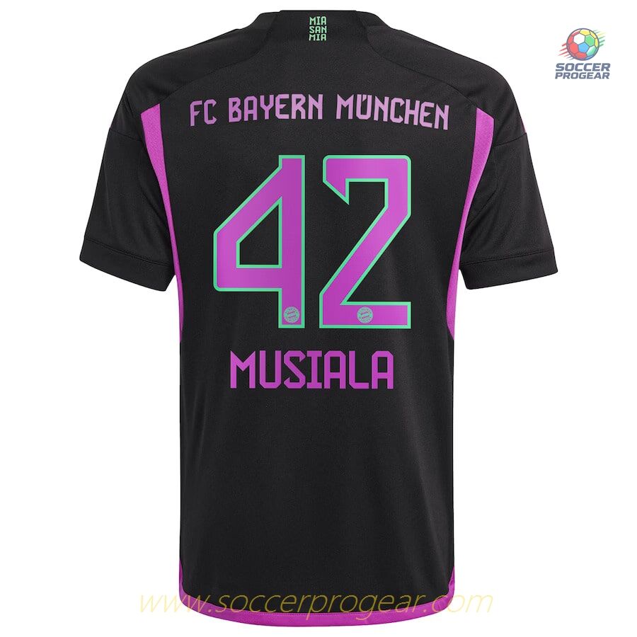 Bayern Munich Children Soccer Uniform Team Shirt 2023 2024 Away Musiala