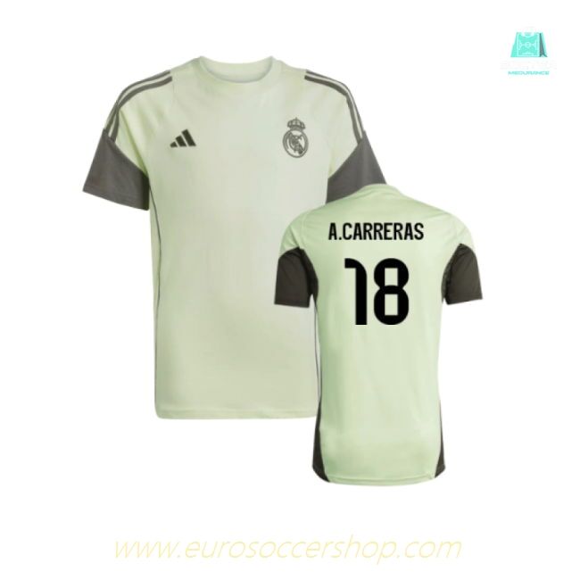 2025-2026 Real Madrid Training Tee (Almost Lime) - Kids (A.Carreras 18)