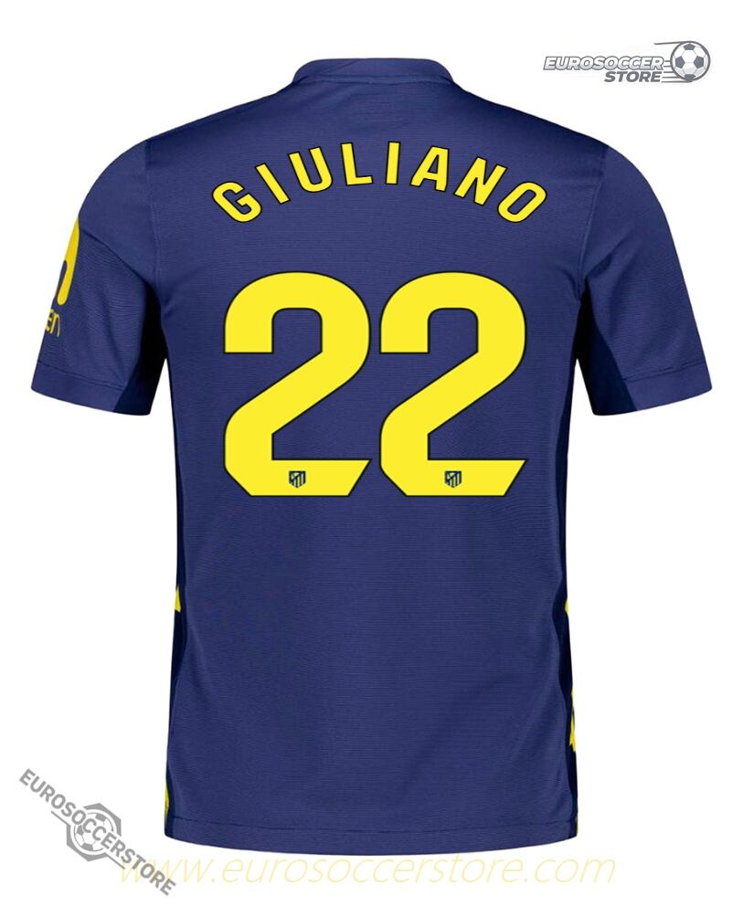 Atletico Madrid 25-26 Season Away Jersey with GIULIANO 22 Printing