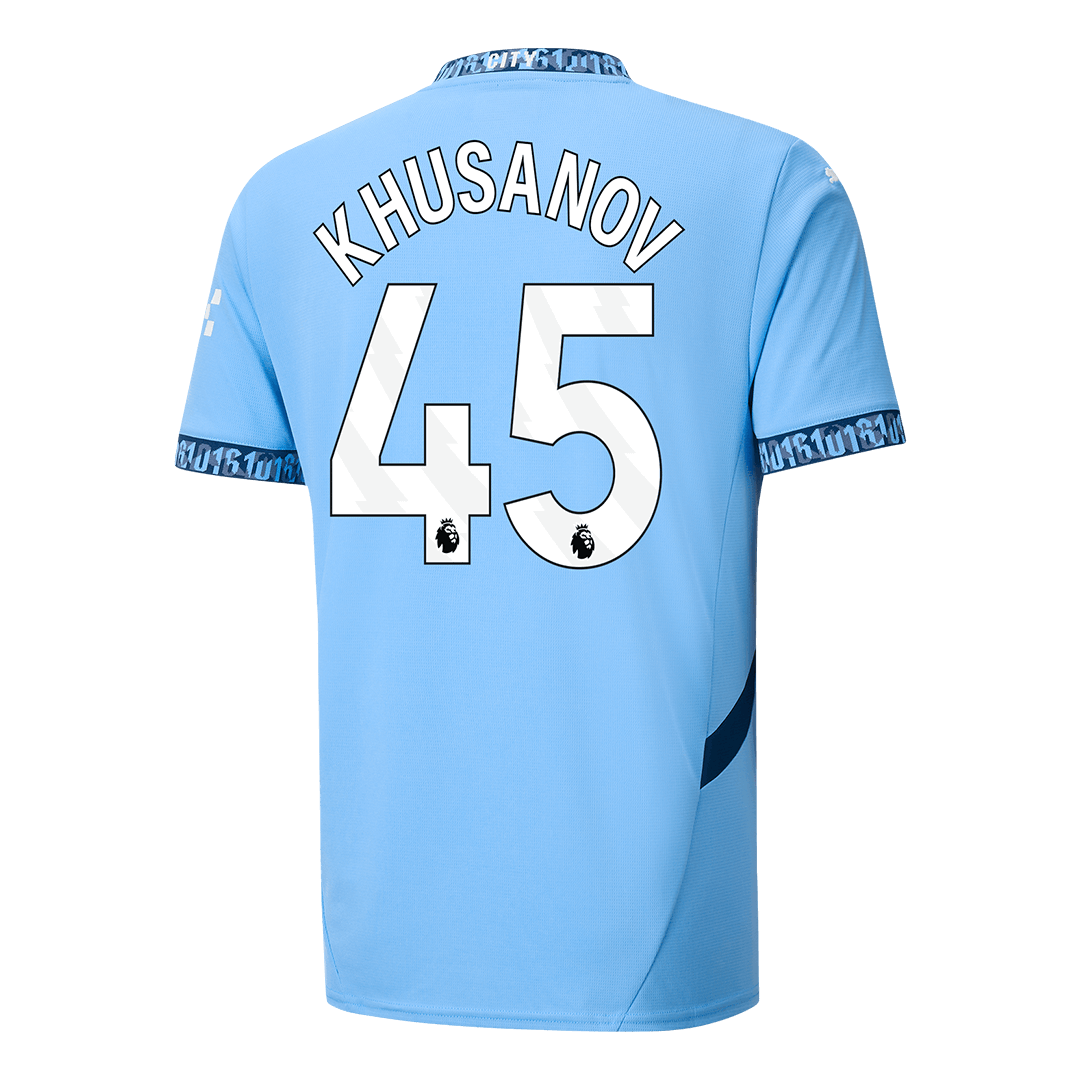 KHUSANOV #45 Manchester City Home  Soccer Jersey 2024/25 Authentic Kit