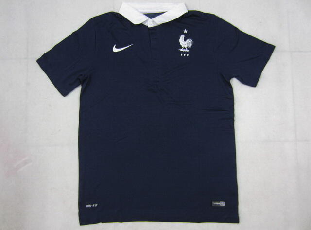 Official Breathable 2014 France Home Navy soccer Jersey Shirt