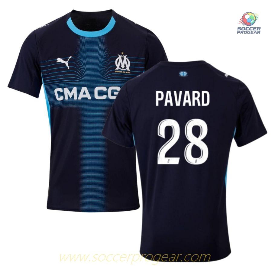 OM French Ligue 1 Away Team Jersey 2025-2026 Season Pavard
