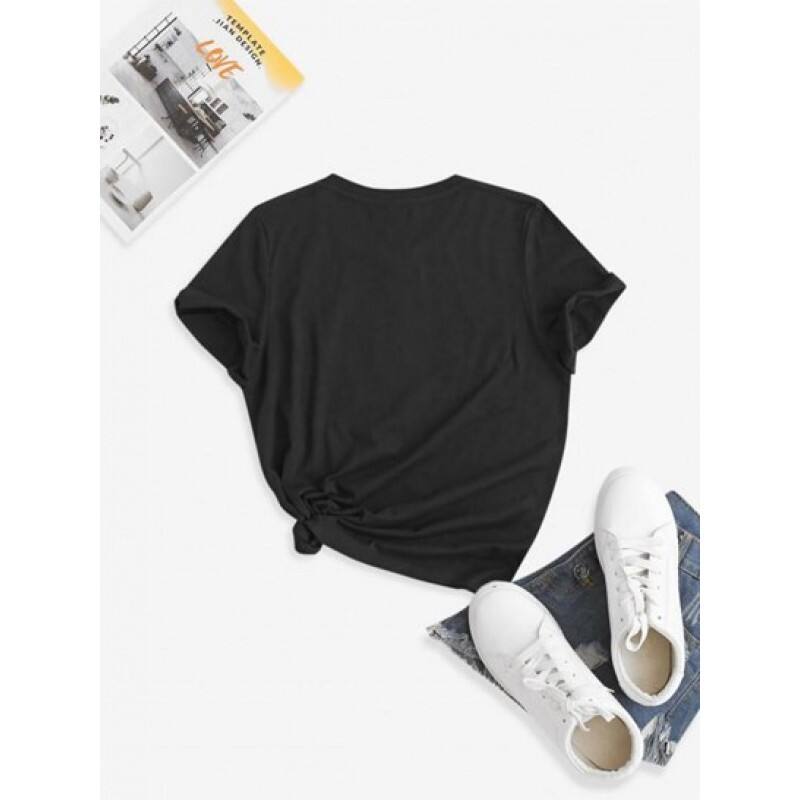 Crew Neck Panda Need More Sleep Graphic Tee PT0865