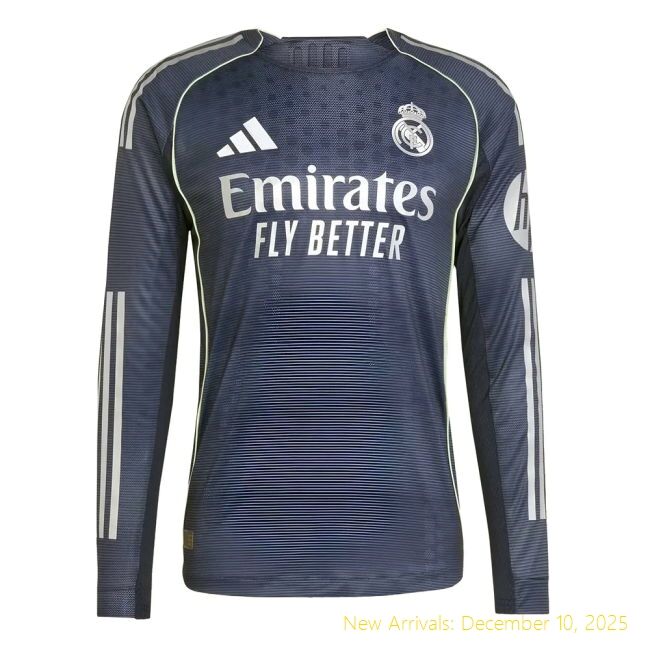 2025-2026 Real Madrid Long Sleeve RM Top Grade Away Shirt (Mbappe 10)