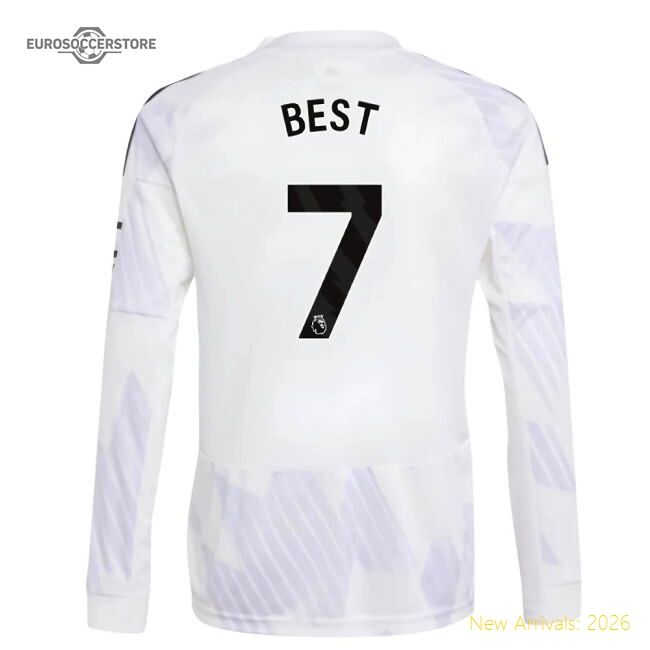 Official 2025-2026 Man Utd Long Sleeve Away Shirt (kids) (best 7)