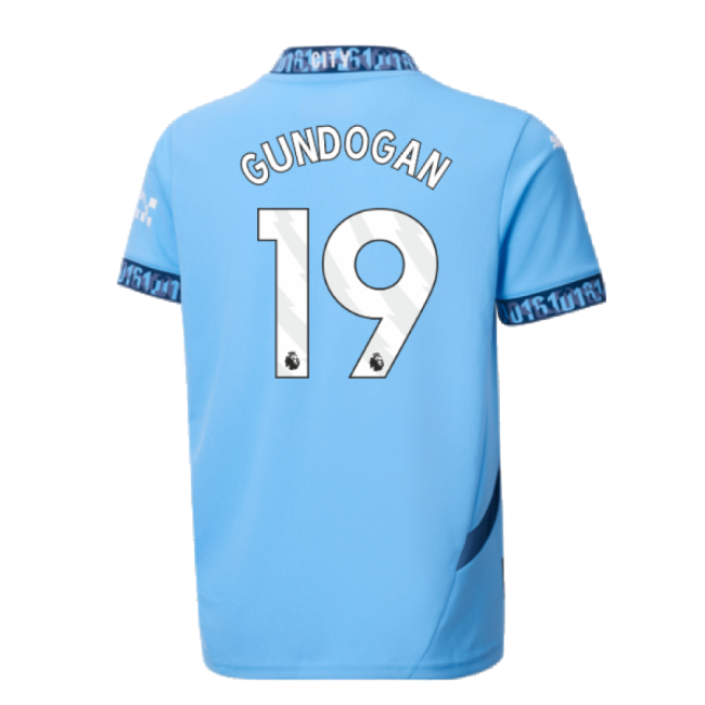 2024-20 Man City Authentic Home Football Shirt Gundogan 19 M S Kids