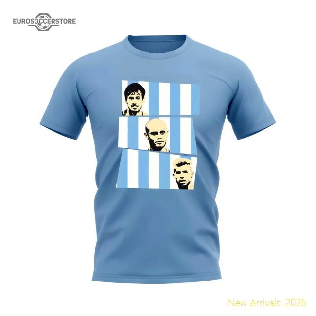 Authentic Silva Kompany Aguero Manchester City Trio T-shirt (sky)