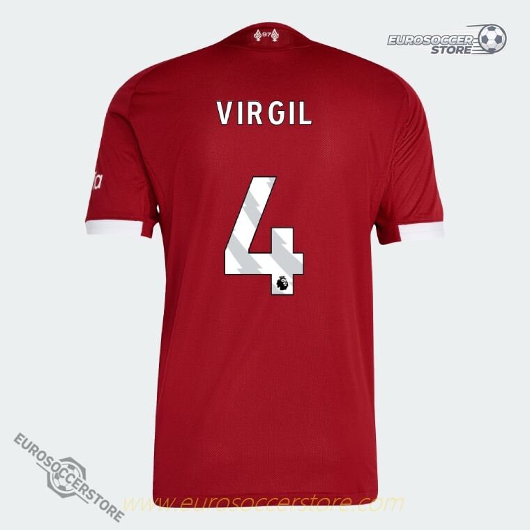 Liverpool's 25 - 26 Season Home Jersey, Player Version, Featuring VIRGIL with Number 4