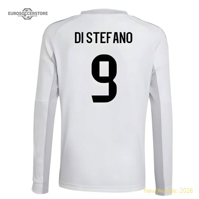 2025-2026 Real Madrid Long Sleeve Home Jersey (kids) (di Stefano 9)