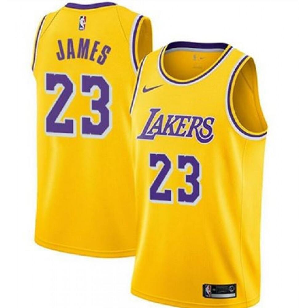 High-Quality Men's LA Lakers #23 LeBron Yellow Basketball Jersey