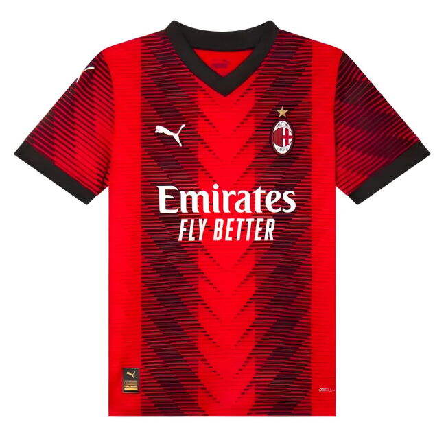2023-2024 AC Milan Home Shirt (Kids) Reinforced Seams UV Protection