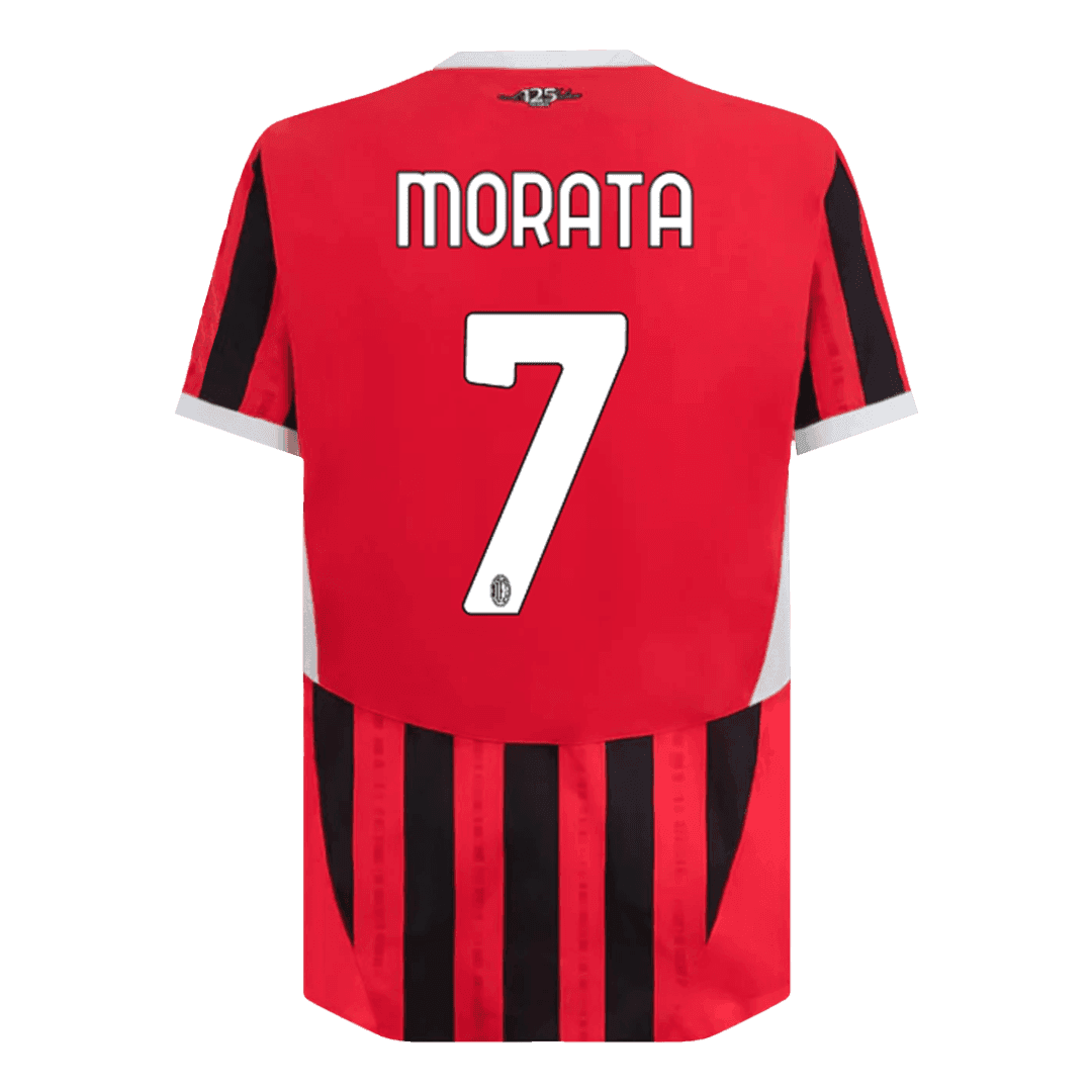 Player Version MORATA #7 AC Milan Home Soccer Jersey 2024/25Authentic