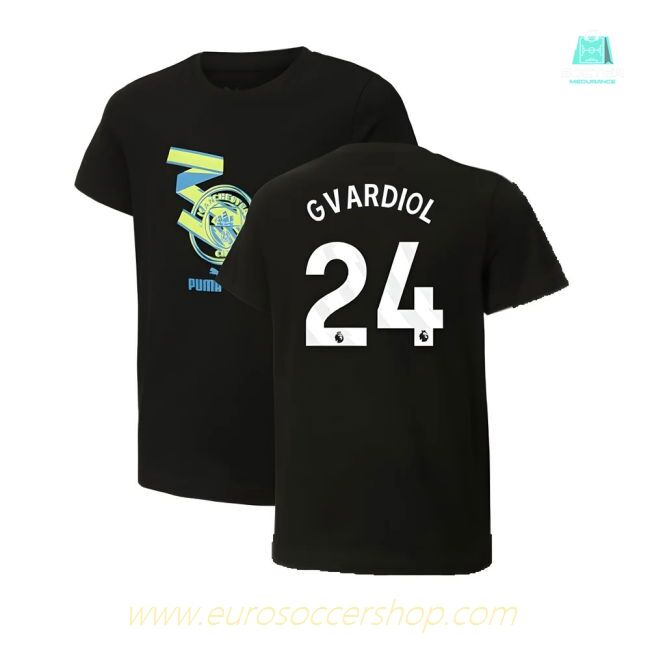 2024-2025 Man City ftblCulture Tee (Black) (Gvardiol 24)