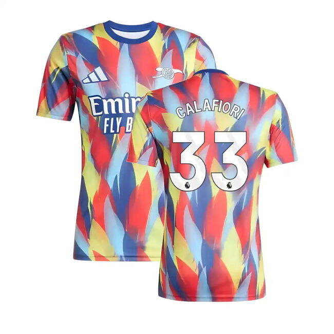 2025-2026 Arsenal Pre-Match Shirt (Victory Blue) (Calafiori 33) - p...