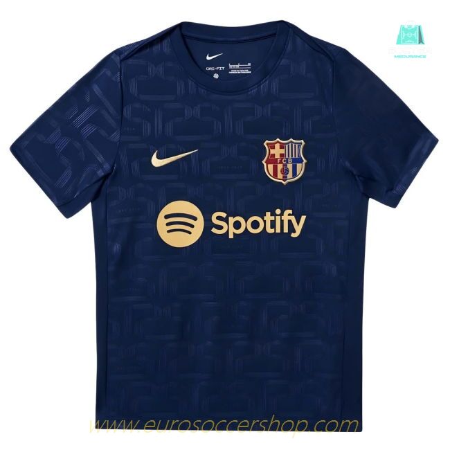 2024-2025 Barcelona Pre-Match Training Shirt (Navy) - Kids