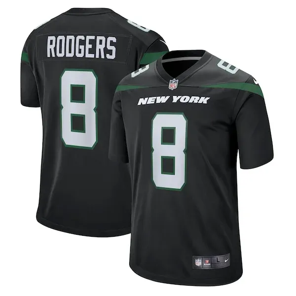 None Aaron Rodgers Game Jersey - Black | NFL Player Jersey | NFL Footb