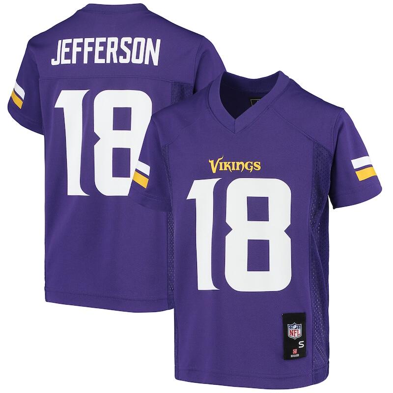 Justin Jefferson Minnesota Vikings Youth Replica Player Jers...
