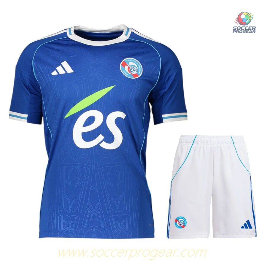 Strasbourg Youthren's Home Soccer Football Shirt Soccer Football Shirt 2025-26 Edition
