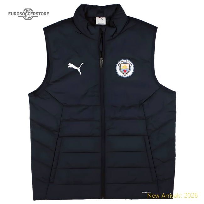 Authentic 2025-2026 Man City Training Gilet (deep Navy) - Premium